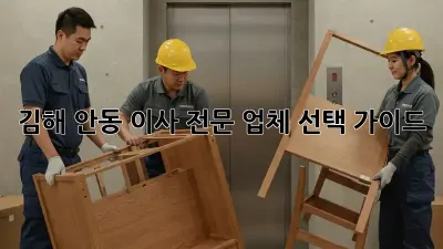 김해 안동 이사 전문 업체 선택 가이드